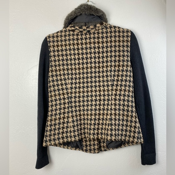 CABI Houndstooth Zip Tweed Sweater Career Academia Cardigan Blazer Jacket size 4 - Picture 14 of 15